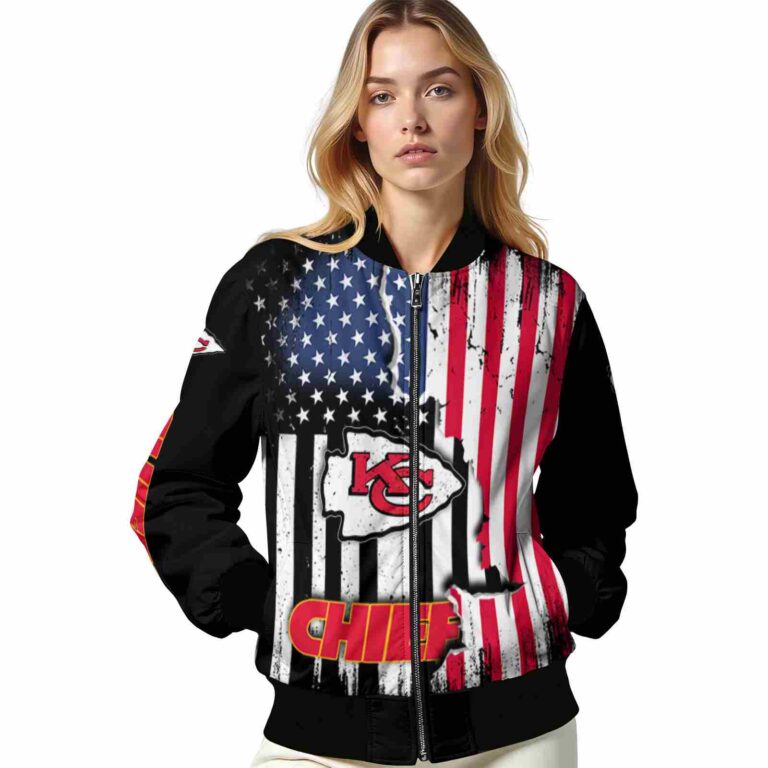 kansas city chiefs patriotic theme black jacket latest model jacketwow