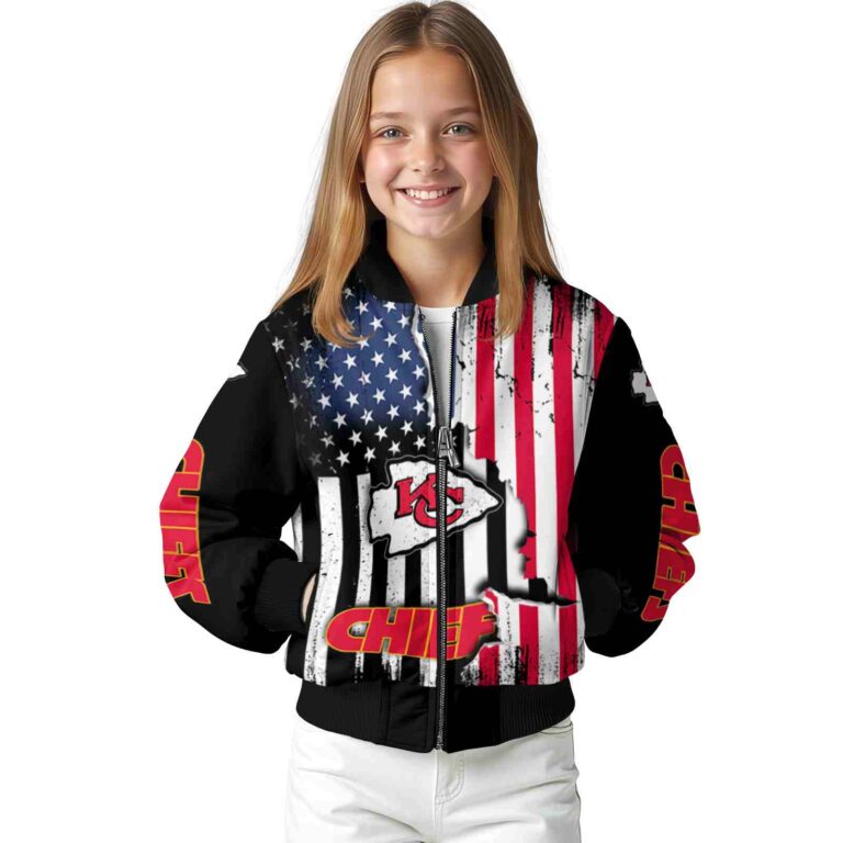 kansas city chiefs patriotic theme black jacket top rated jacketwow