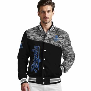 kansas city royals camo patchwork black jacket high quality jacketwow