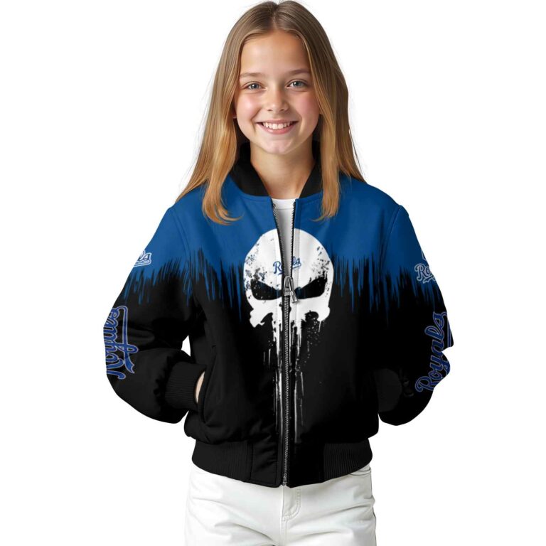 kansas city royals punisher skull royal blue black white jacket top rated jacketwow