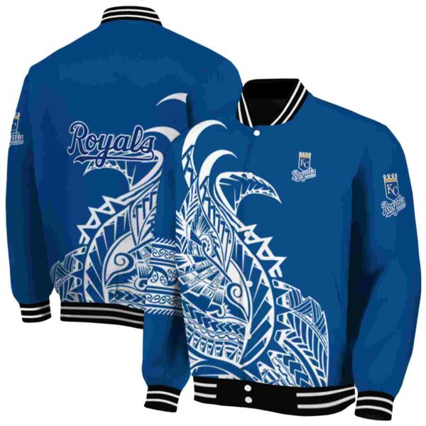 kansas city royals tribal art royal blue white black jacket fashion forward jacketwow