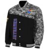 kansas jayhawks camo patchwork black jacket best selling jacketwow