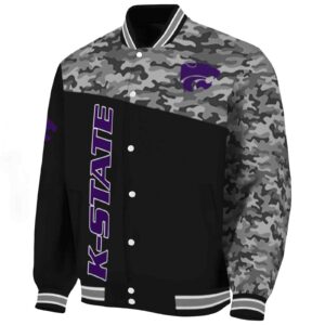 kansas state wildcats camo patchwork black jacket best selling jacketwow