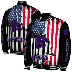 kansas state wildcats patriotic theme black jacket fashion forward jacketwow