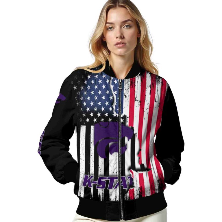 kansas state wildcats patriotic theme black jacket latest model jacketwow