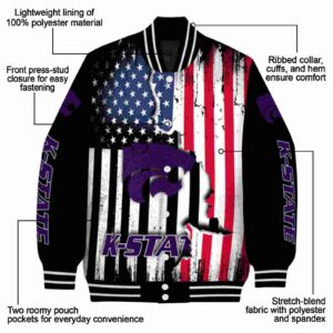 kansas state wildcats patriotic theme black jacket new arrival jacketwow