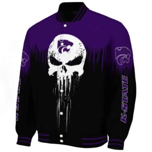 kansas state wildcats punisher skull purple black white jacket best selling jacketwow