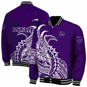 kansas state wildcats tribal art purple white black jacket fashion forward jacketwow