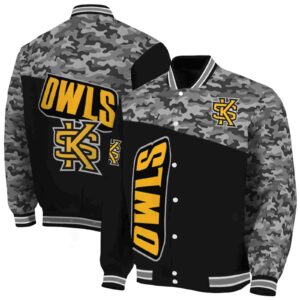 kennesaw state owls camo patchwork black jacket fashion forward jacketwow
