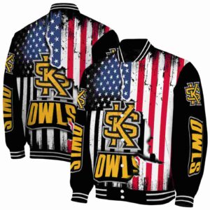 kennesaw state owls patriotic theme black jacket fashion forward jacketwow
