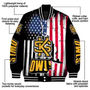 kennesaw state owls patriotic theme black jacket new arrival jacketwow