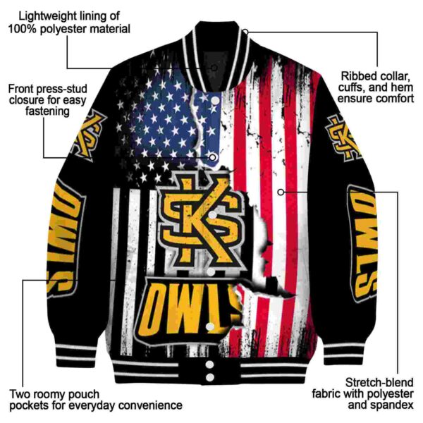 kennesaw state owls patriotic theme black jacket new arrival jacketwow