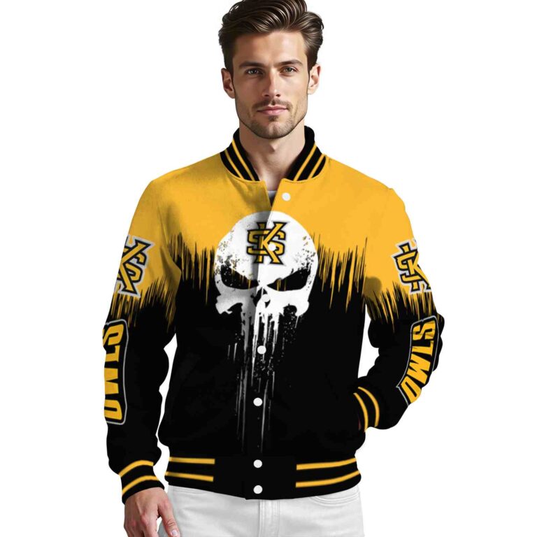 kennesaw state owls punisher skull gold black white jacket high quality jacketwow