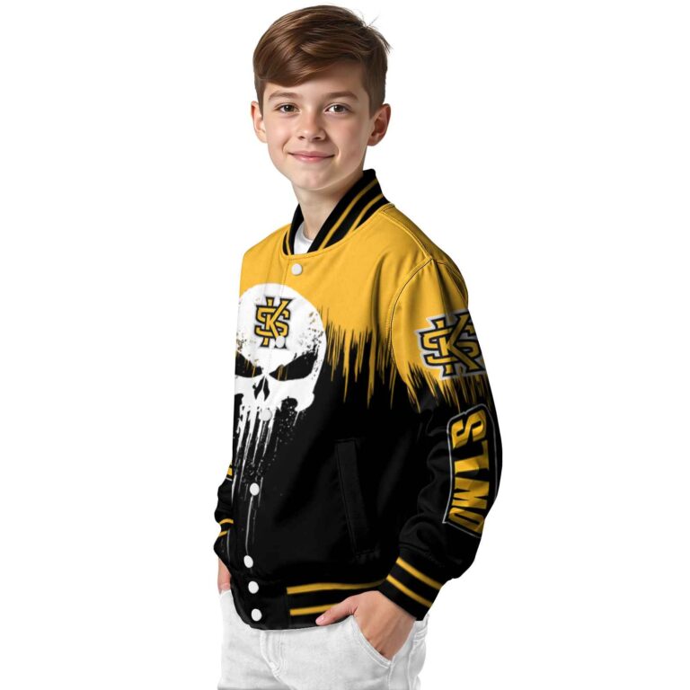 kennesaw state owls punisher skull gold black white jacket trendy jacketwow