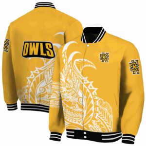 kennesaw state owls tribal art gold white black jacket fashion forward jacketwow