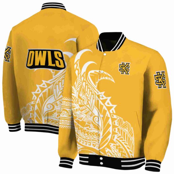 kennesaw state owls tribal art gold white black jacket fashion forward jacketwow