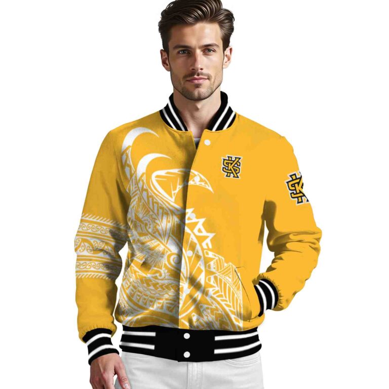 kennesaw state owls tribal art gold white black jacket high quality jacketwow