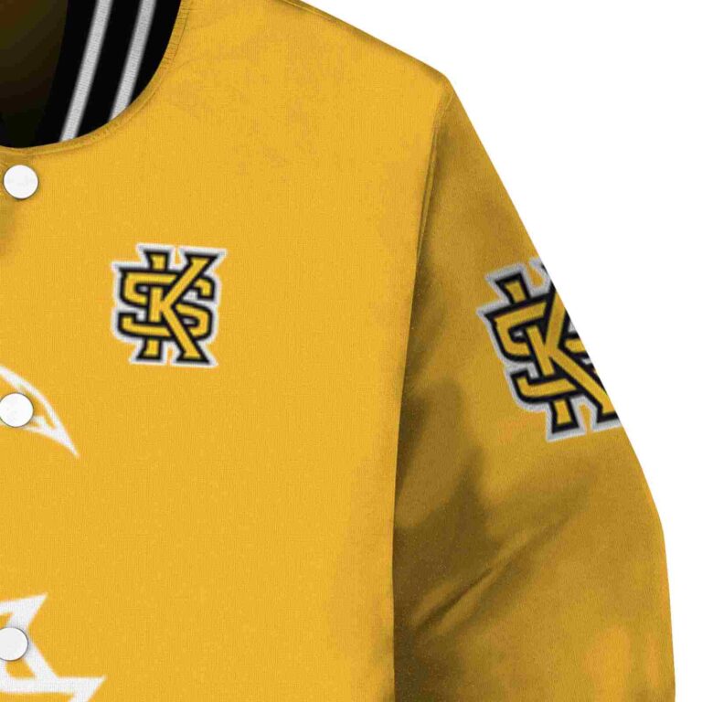 kennesaw state owls tribal art gold white black jacket premium grade jacketwow