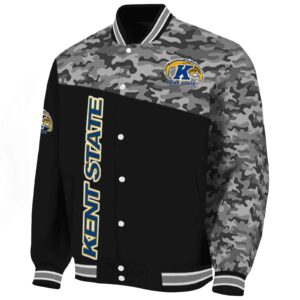 kent state golden flashes camo patchwork black jacket best selling jacketwow