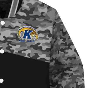 kent state golden flashes camo patchwork black jacket premium grade jacketwow