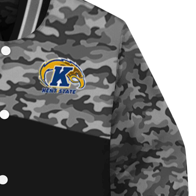 kent state golden flashes camo patchwork black jacket premium grade jacketwow