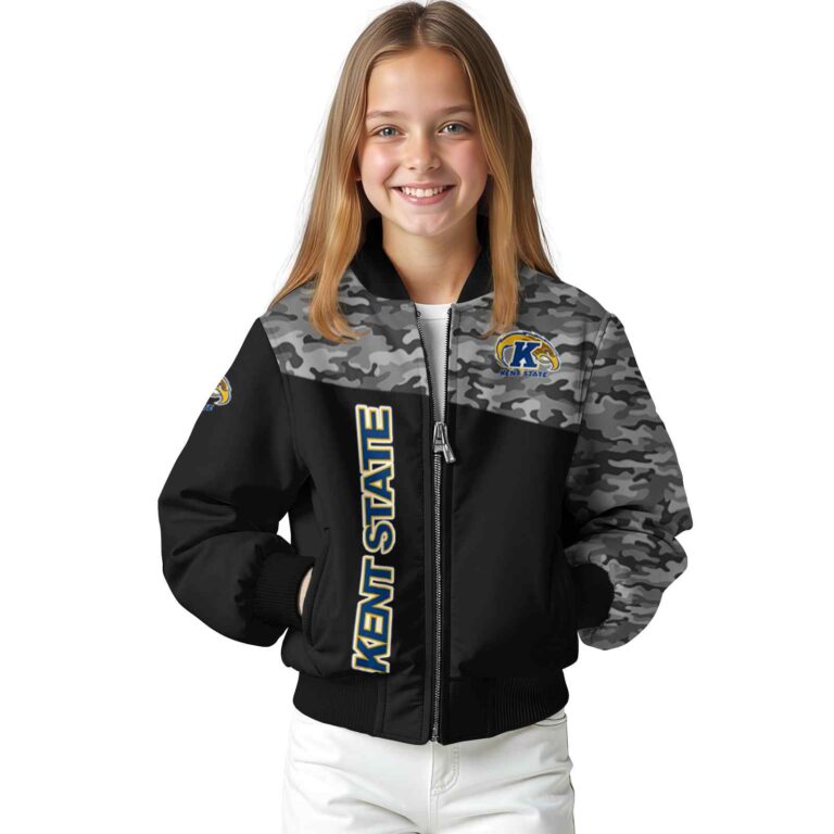 kent state golden flashes camo patchwork black jacket top rated jacketwow