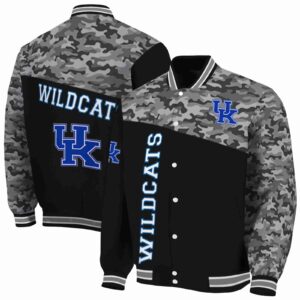 kentucky wildcats camo patchwork black jacket fashion forward jacketwow