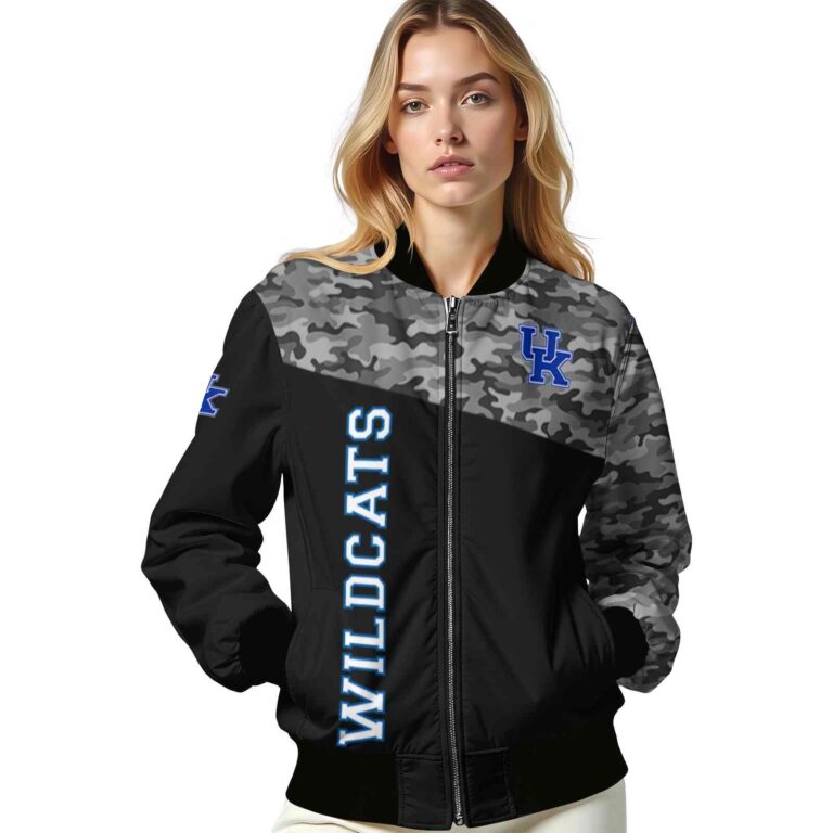 kentucky wildcats camo patchwork black jacket latest model jacketwow