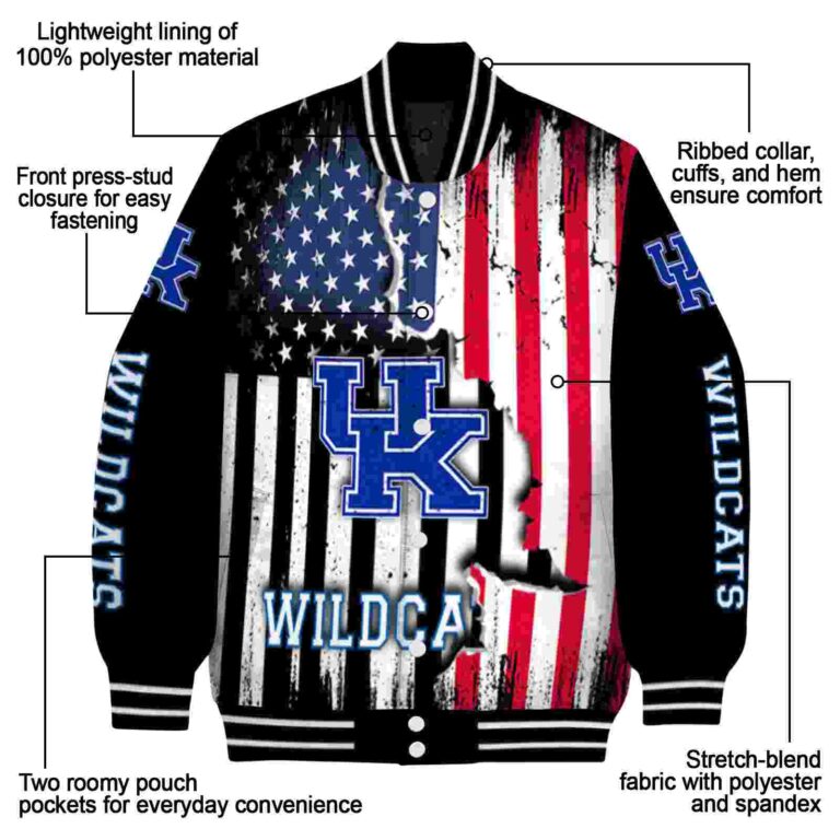 kentucky wildcats patriotic theme black jacket new arrival jacketwow