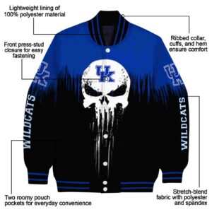 kentucky wildcats punisher skull blue black white jacket new arrival jacketwow