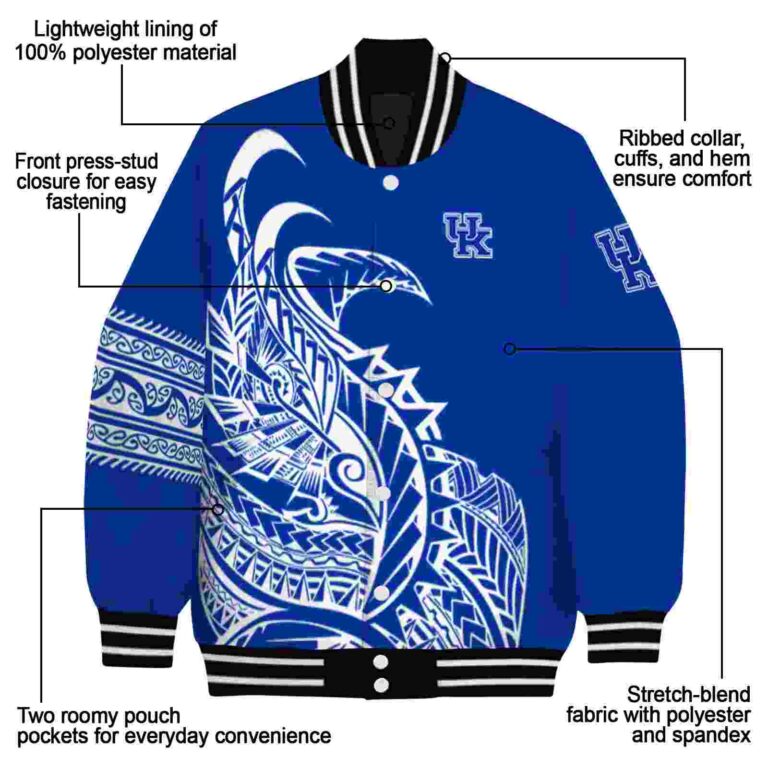 kentucky wildcats tribal art blue white black jacket new arrival jacketwow