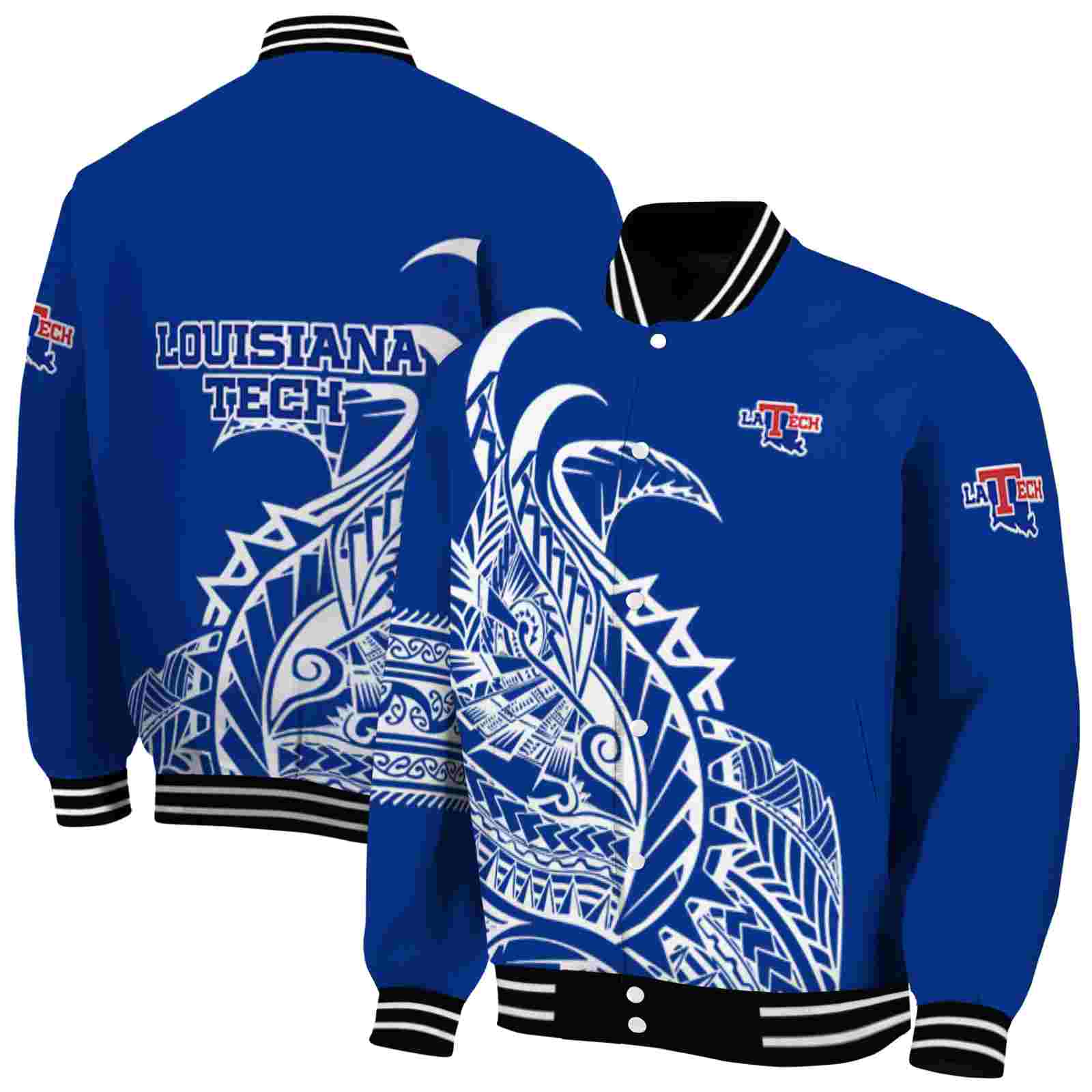la tech tribal art blue white black jacket fashion forward jacketwow la tech tribal art blue white black jacket fashion forward jacketwow