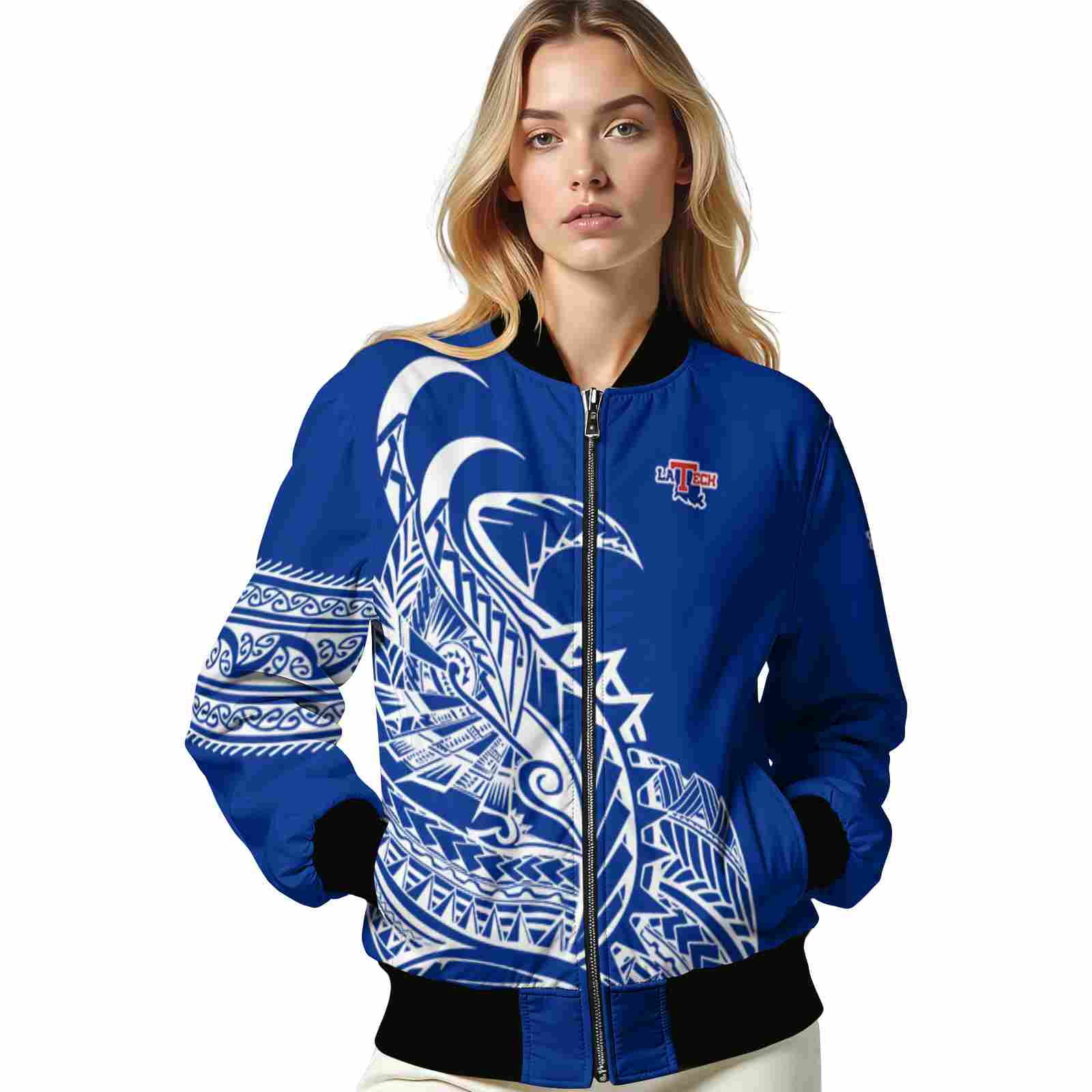 la tech tribal art blue white black jacket latest model jacketwow la tech tribal art blue white black jacket latest model jacketwow