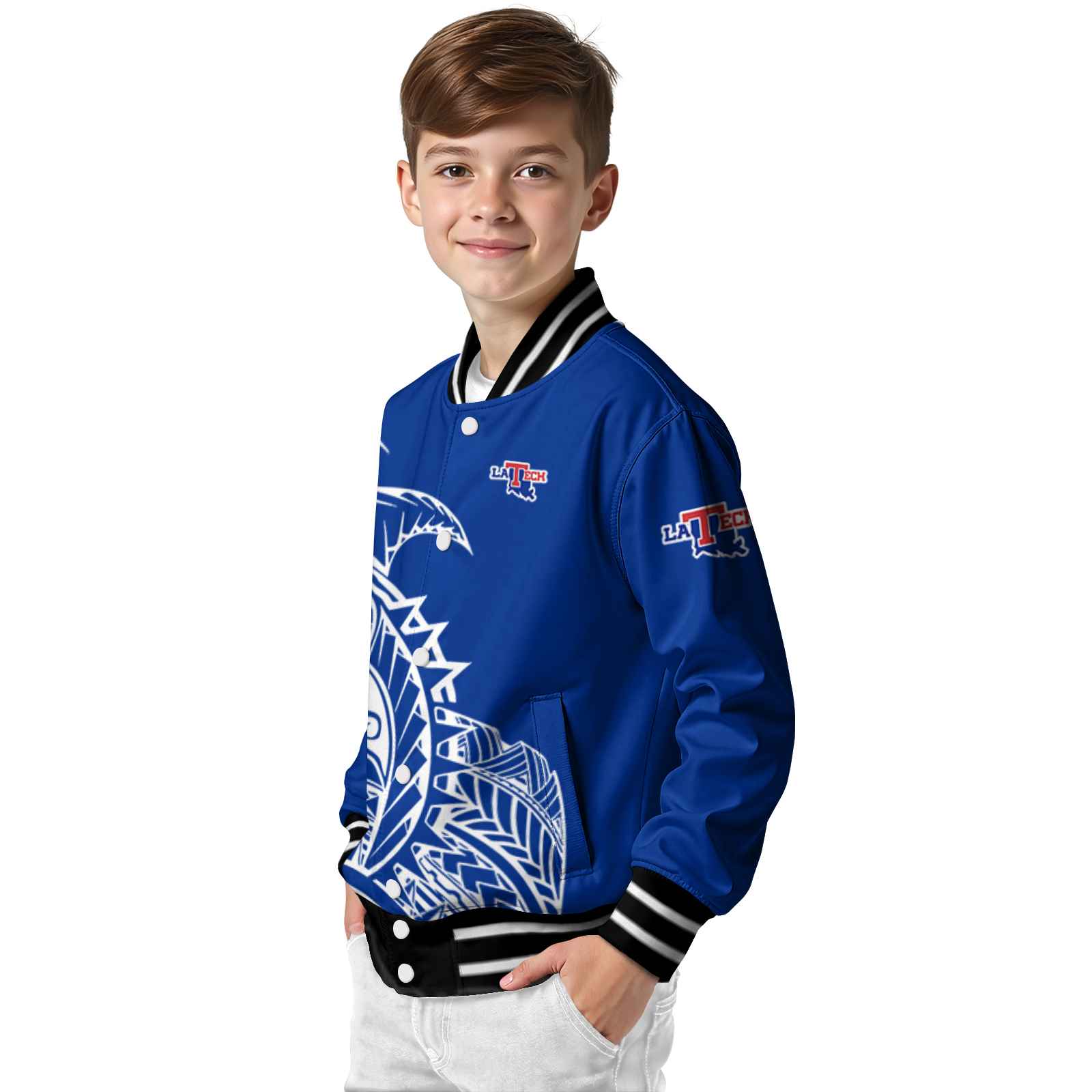 la tech tribal art blue white black jacket trendy jacketwow la tech tribal art blue white black jacket trendy jacketwow