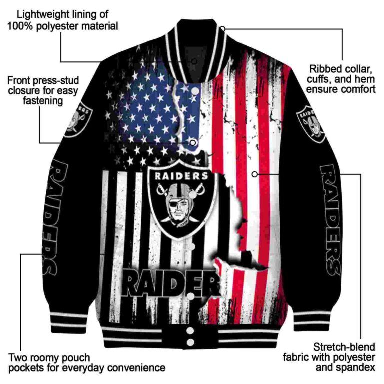 las vegas raiders patriotic theme black jacket new arrival jacketwow
