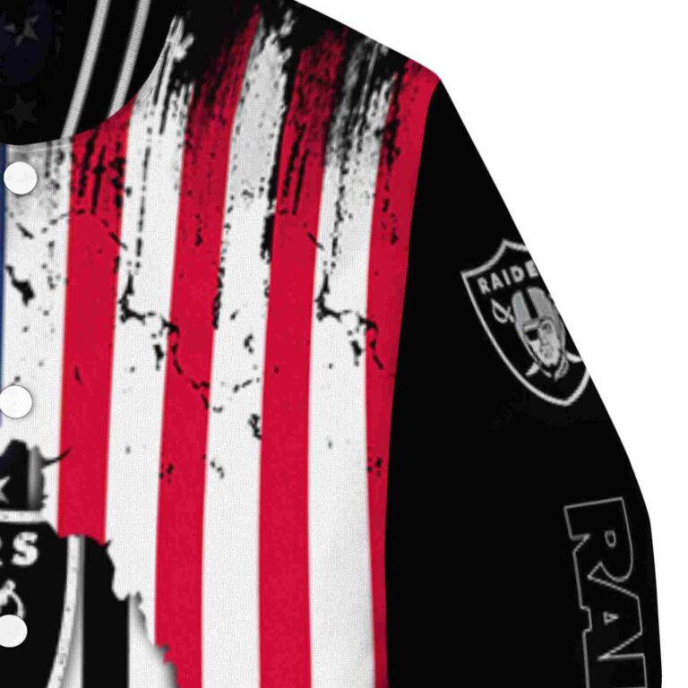 las vegas raiders patriotic theme black jacket premium grade jacketwow