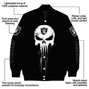 las vegas raiders punisher skull black white jacket new arrival jacketwow