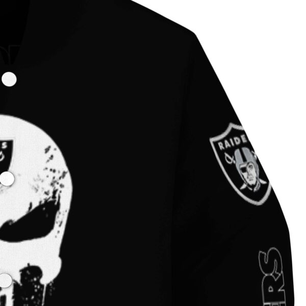 las vegas raiders punisher skull black white jacket premium grade jacketwow
