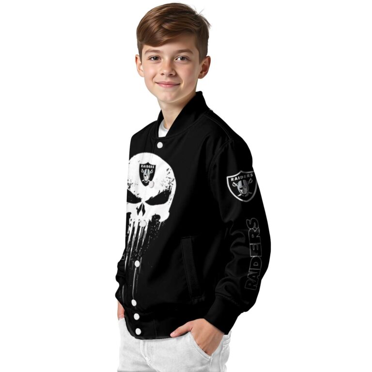 las vegas raiders punisher skull black white jacket trendy jacketwow