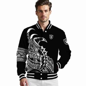 las vegas raiders tribal art black white black jacket high quality jacketwow