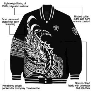 las vegas raiders tribal art black white black jacket new arrival jacketwow