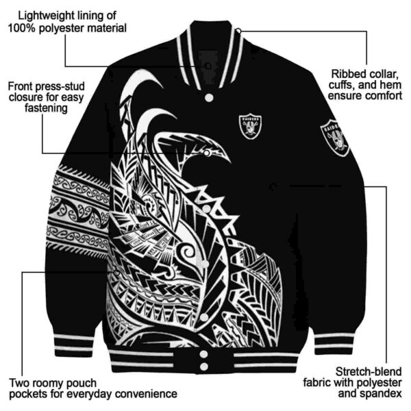 las vegas raiders tribal art black white black jacket new arrival jacketwow
