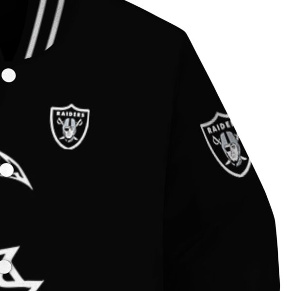 las vegas raiders tribal art black white black jacket premium grade jacketwow