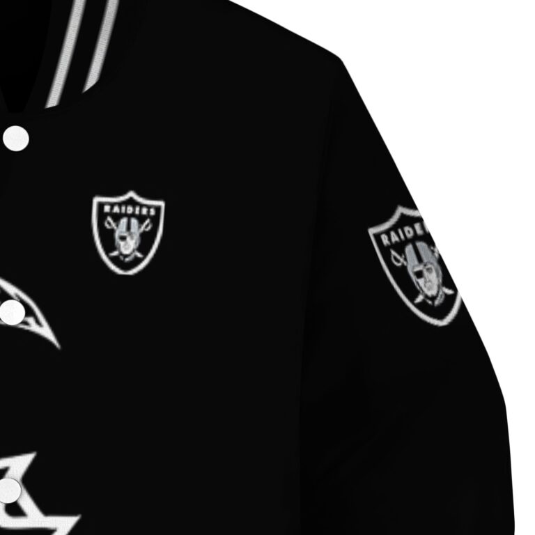 las vegas raiders tribal art black white black jacket premium grade jacketwow