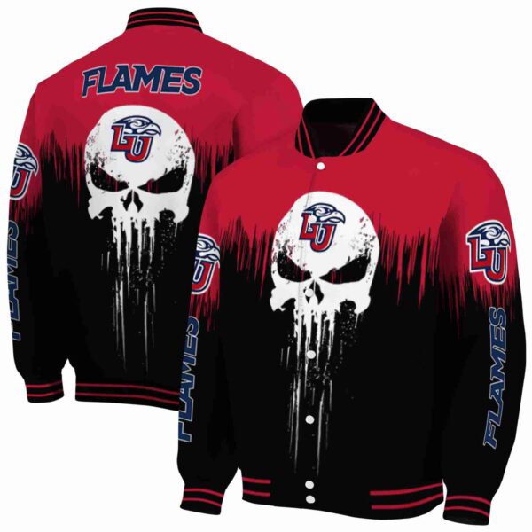 liberty flames punisher skull red black white jacket fashion forward jacketwow