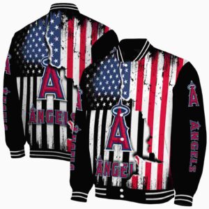 los angeles angels patriotic theme black jacket fashion forward jacketwow