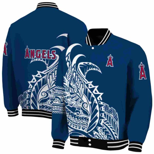 los angeles angels tribal art blue white black jacket fashion forward jacketwow