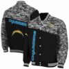 los angeles chargers camo patchwork black jacket fashion forward jacketwow