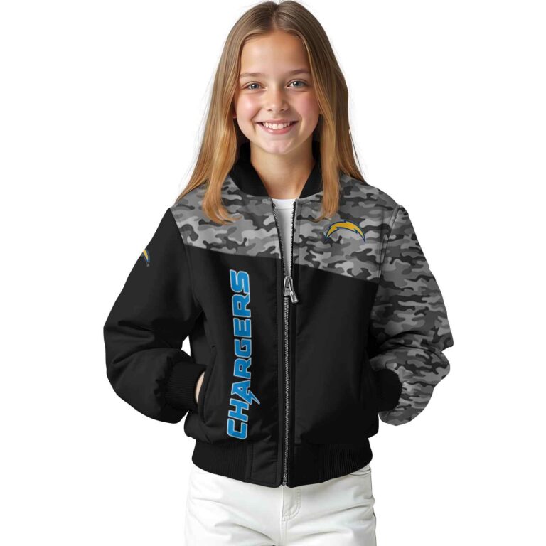 los angeles chargers camo patchwork black jacket top rated jacketwow