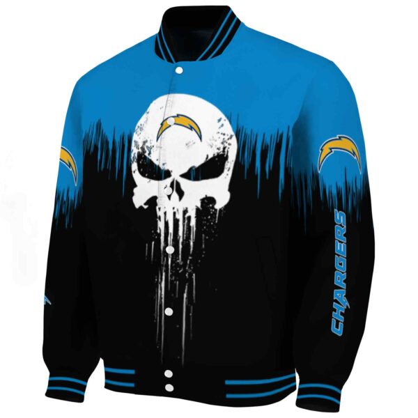 los angeles chargers punisher skull blue black white jacket best selling jacketwow